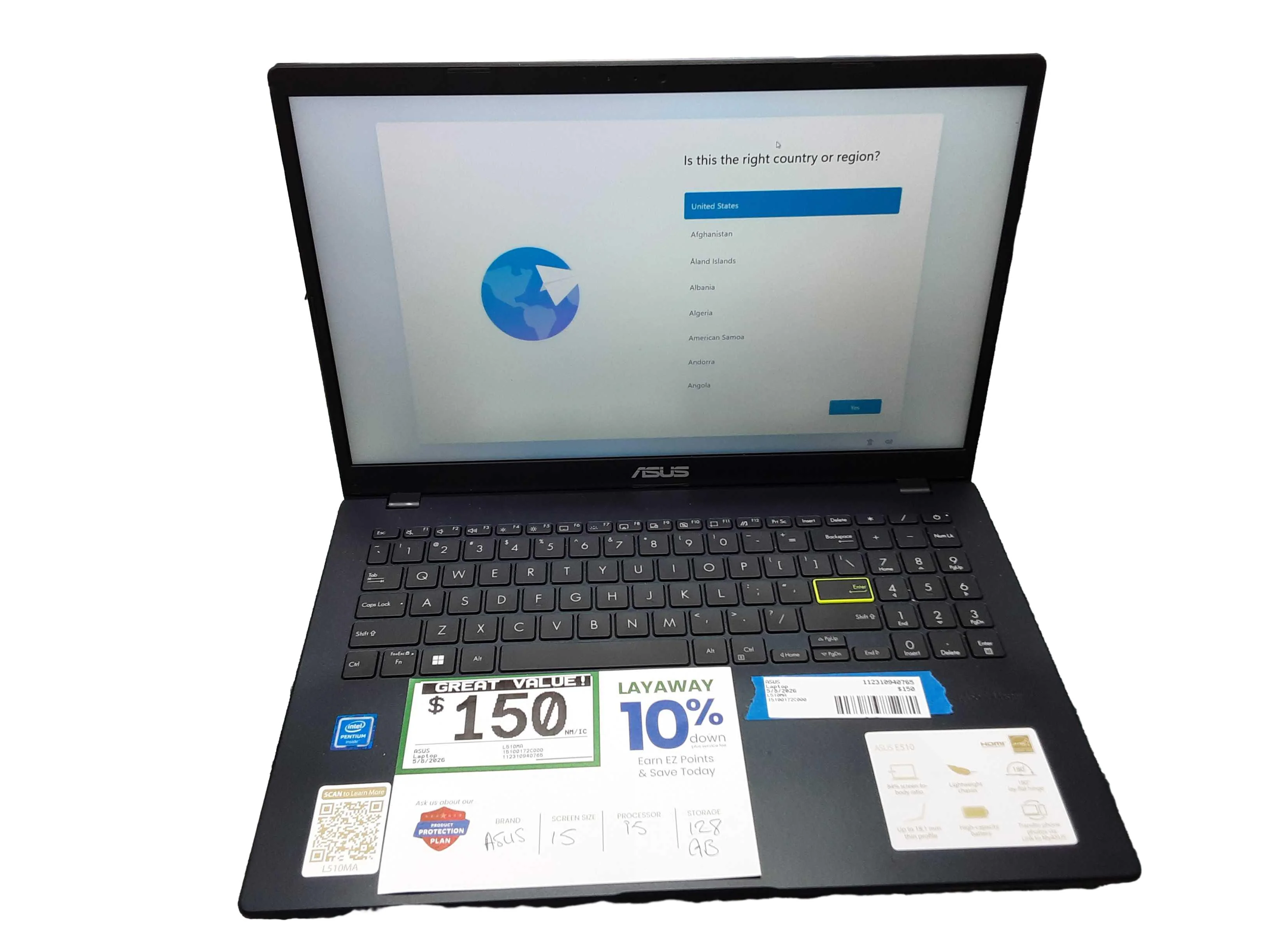 Asus L510ma Intel Core I5 - 6th Generation 4 Gb 128 Gb Blue Laptop