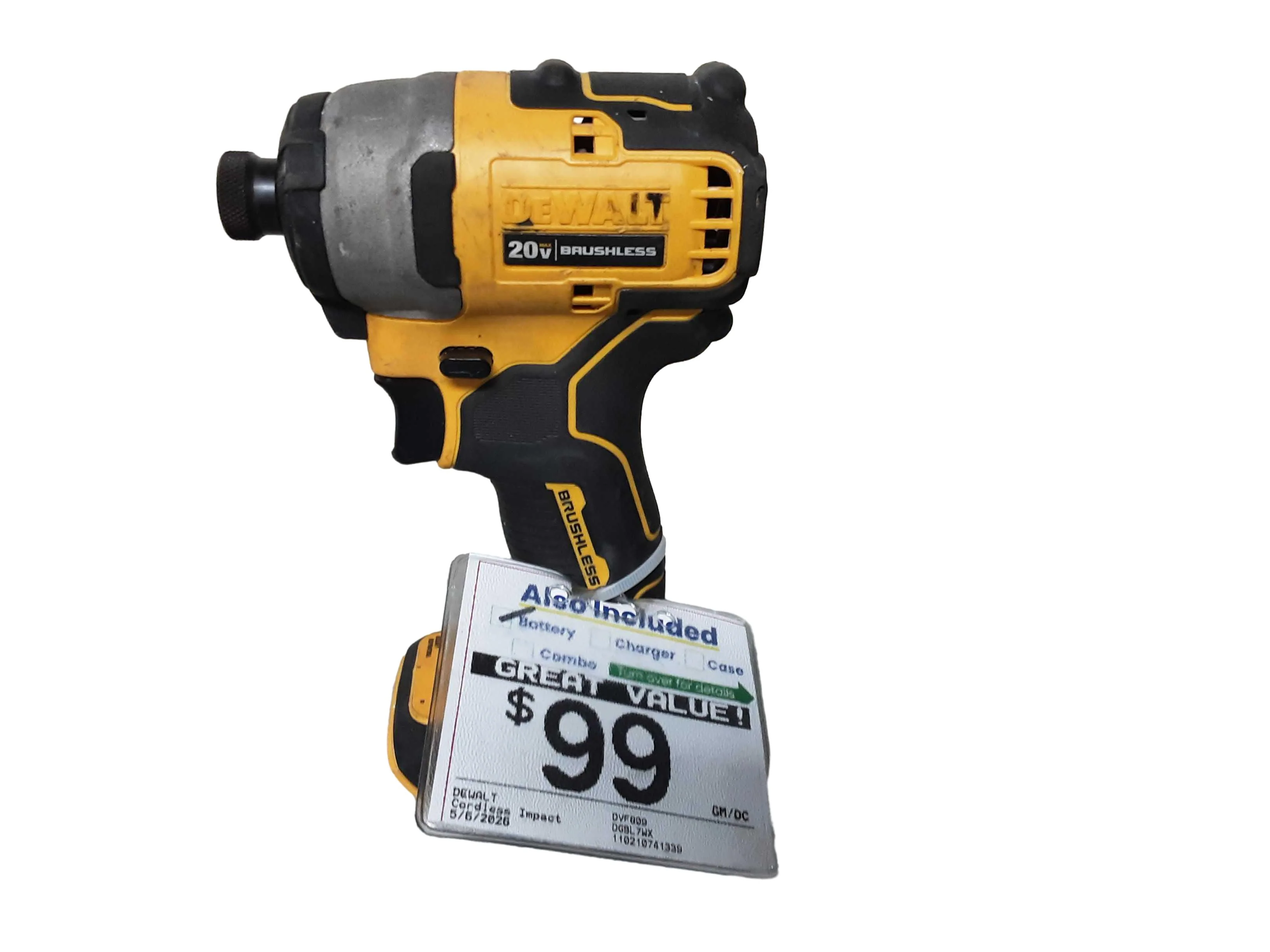 Dewalt Dvf809 Yellow Cordless Impact Drill