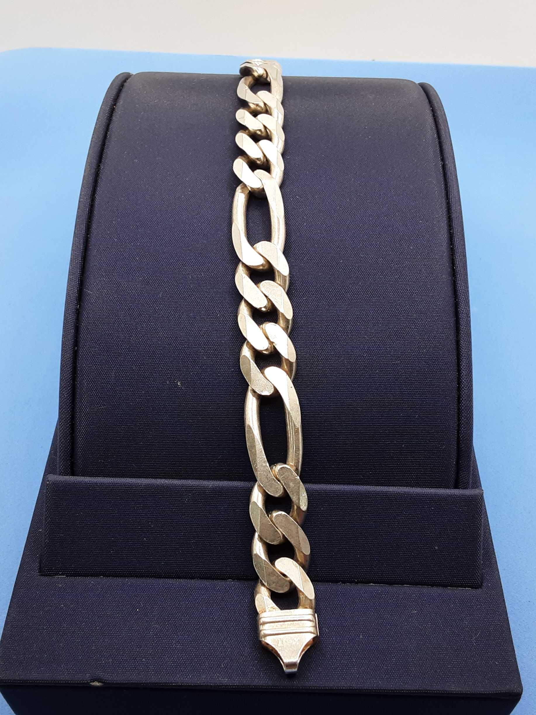 Figaro Bracelet - Silver 38 grams 9 inch