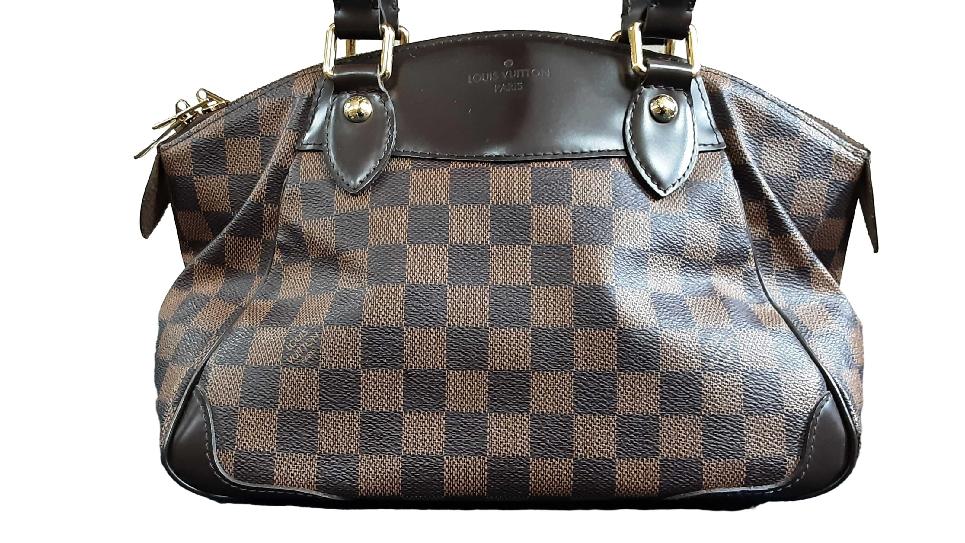 Louis Vuitton Damier Ebene Top Handle Bag Brown Purse / Handbag