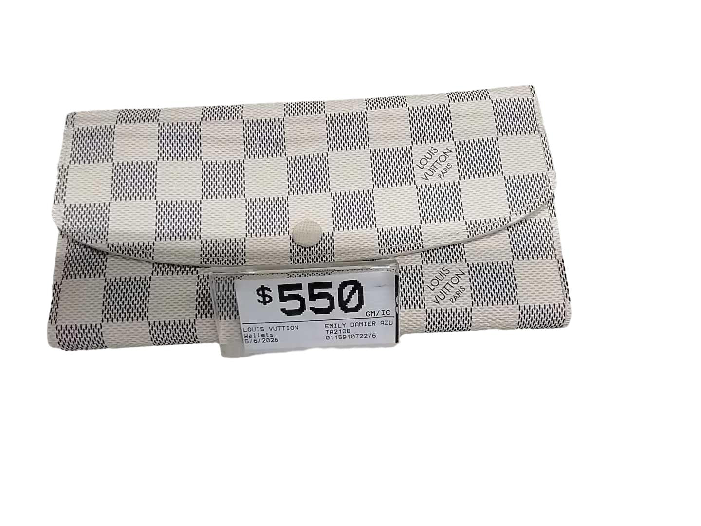 Louis Vuttion Emily Damier Azur White Wallet