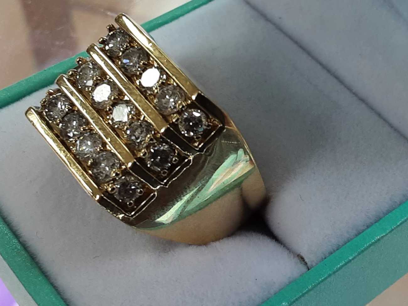 Men's Ring - Yellow Gold 14k (.585) 12.3 grams Size 20 - Image 2