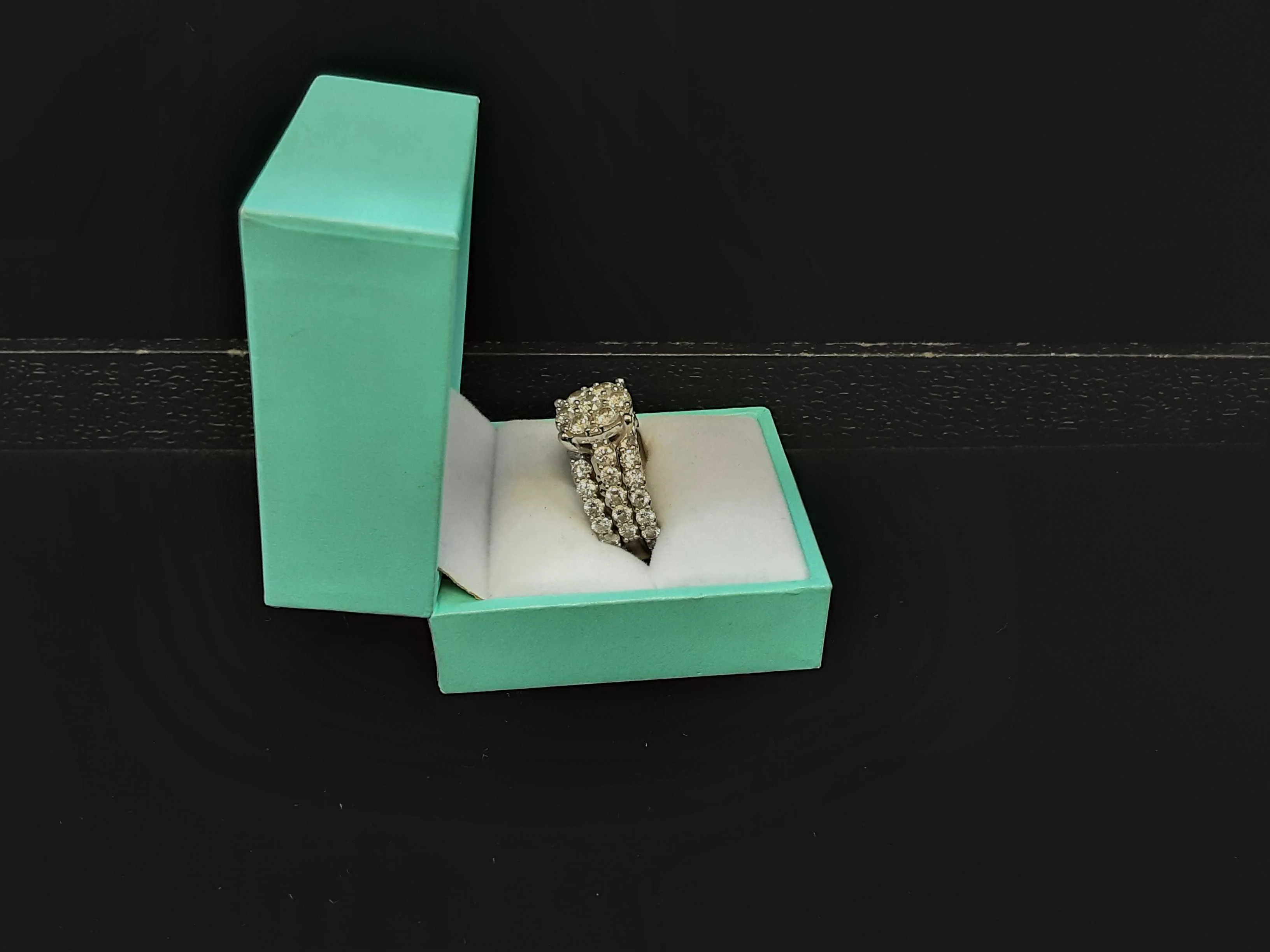 Ring - Engagement Set - White Gold 10k (.417) 10.2 grams Size 7.5 - Image 2