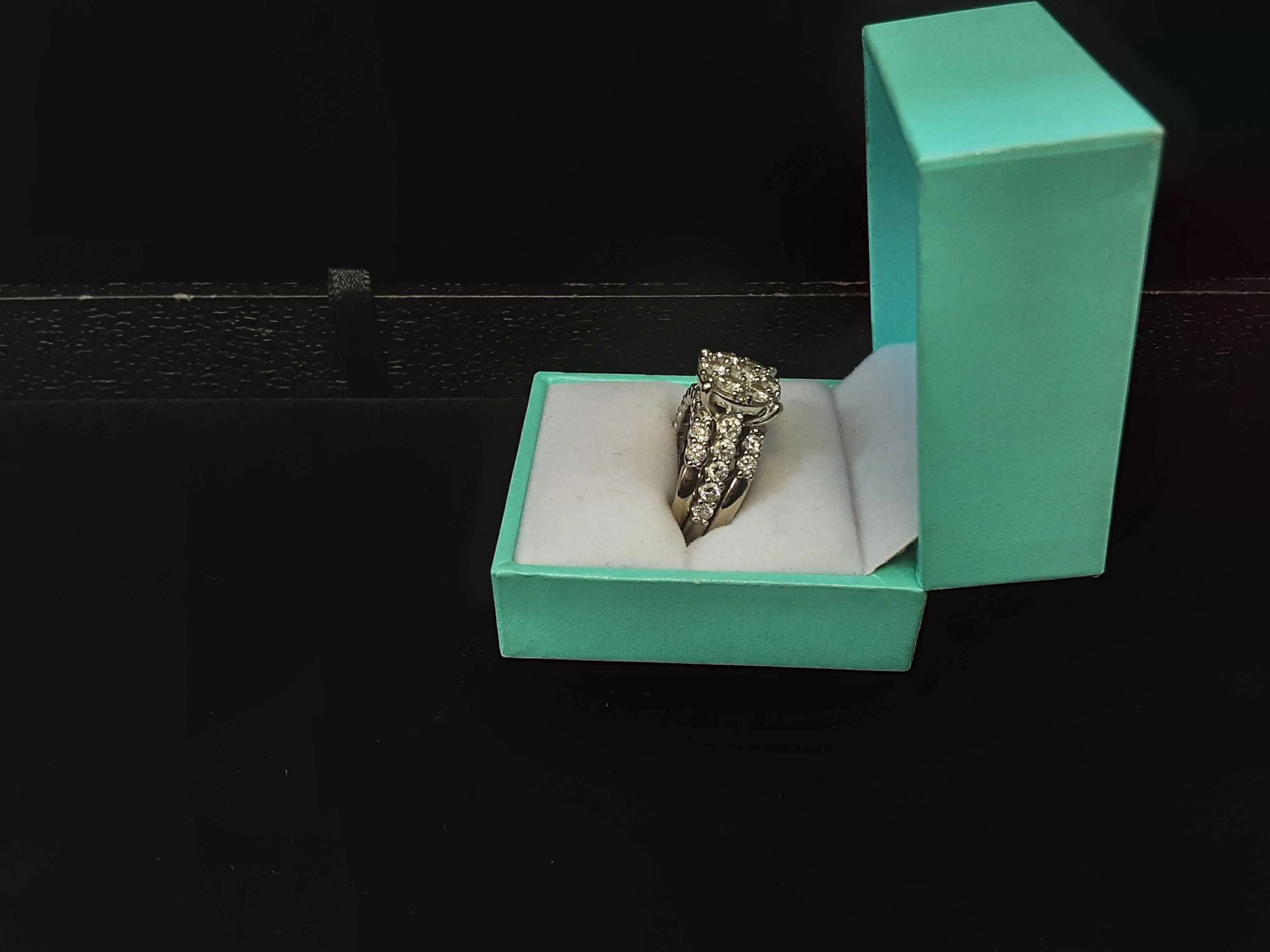 Ring - Engagement Set - White Gold 10k (.417) 10.2 grams Size 7.5 - Image 3
