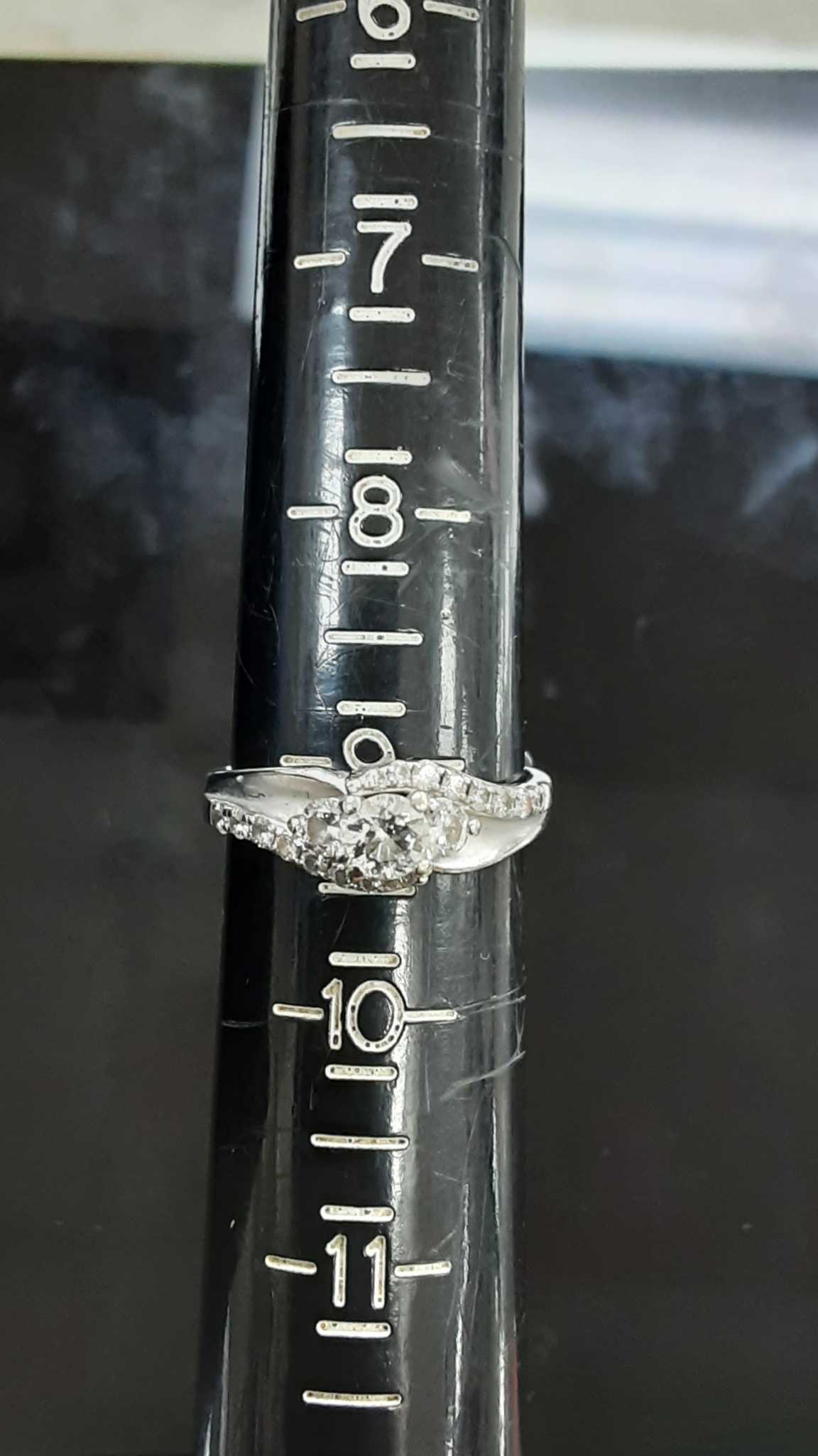 Ring - Engagement Set - White Gold 14k (.585) 6.9 grams Size 7 - Image 4