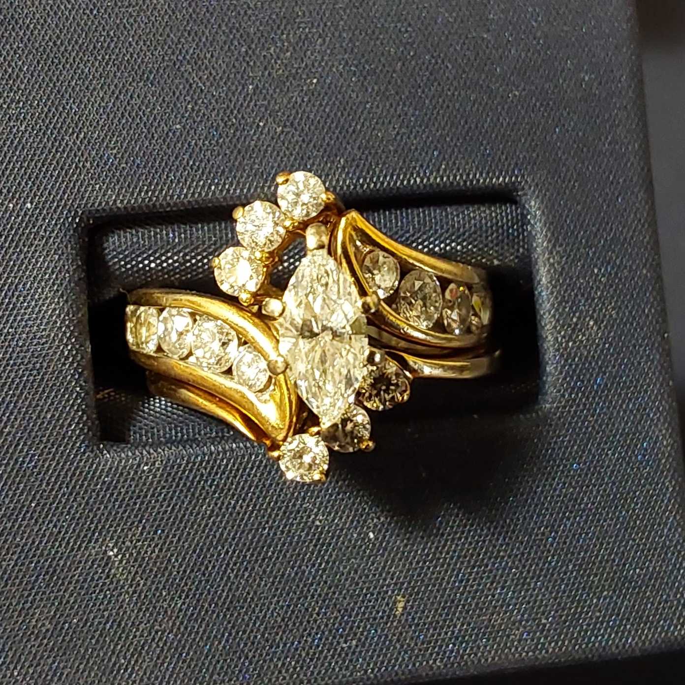 Ring - Engagement Set - Yellow Gold 14k (.585) 10 grams Size 8