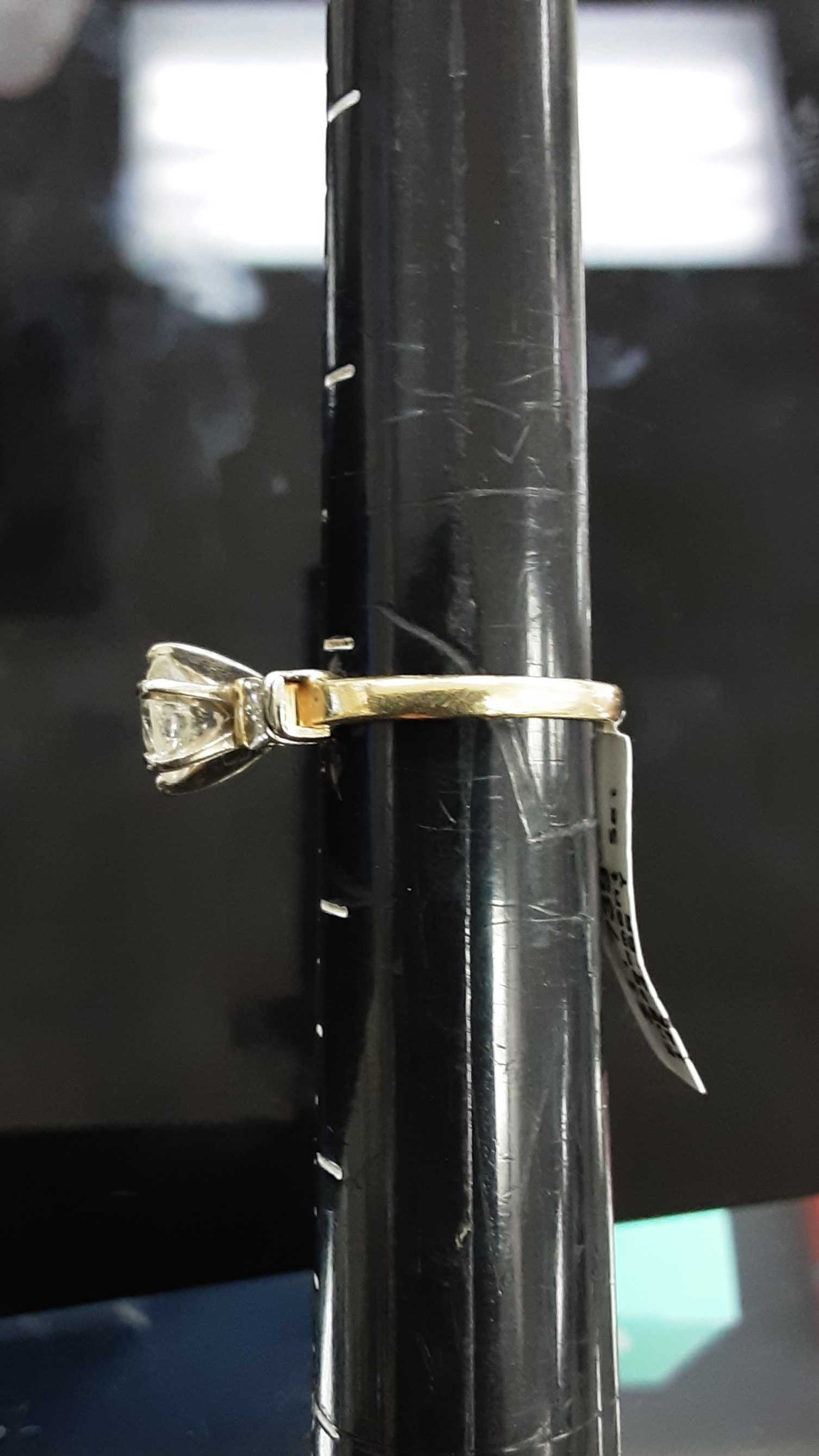 Ring - Engagement Set - Yellow Gold 14k (.585) 4.6 grams Size 7 - Image 2
