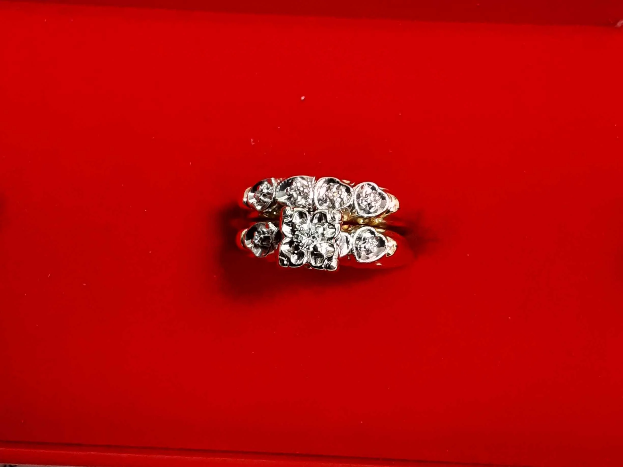 Ring - Wedding Set - Yellow Gold 14k (.585) 5.4 grams Size 6.5